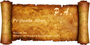 Prihoda Alex névjegykártya